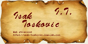 Isak Tošković vizit kartica